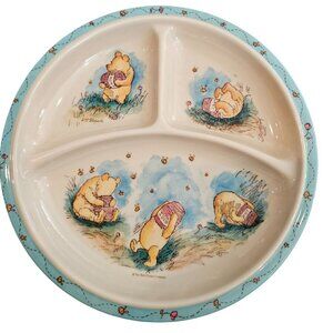 Disney Winnie the Pooh Selandia Divided 3 Section Melamine Kids Plate 8" Round